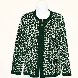Mistook Giraffe Print Jacket, Size S, Black & White